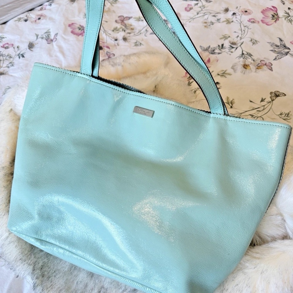 Kate Spade Robins Egg Blue Patent Leather Tote Bag